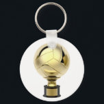 Porte-clés trophée de volley-ball en or<br><div class="desc">trophée de volley-ball en or,  isolé sur arrière - plan blanc</div>