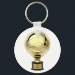 Porte-clés trophée de volley-ball en or<br><div class="desc">trophée de volley-ball en or,  isolé sur arrière - plan blanc</div>