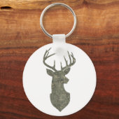 Porte-clés Trophée Regal Buck Deer Silhouette au Camouflage (Recto)