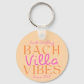 Porte-clés Tropical Bach Villa Vibes Rose Bachelorette (Recto)