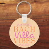 Porte-clés Tropical Bach Villa Vibes Rose Bachelorette (Recto)