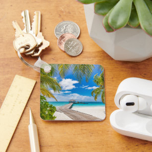 Porte-clés Tropical Beaches   Maldives Island Wooden Jetty