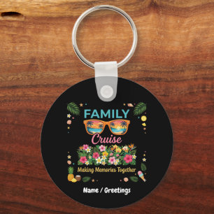 Porte-clés Tropical Famille Croisière Souvenirs Floral Été 