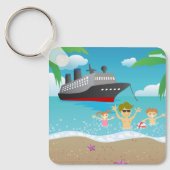 Porte-clés Tropical Family Beach Cruise Fun (Recto)