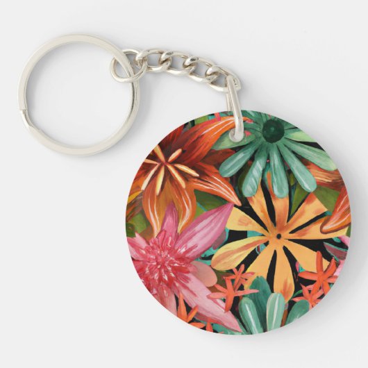 Porte-clés tropical/hawaïen/floral/fleur (Devant)