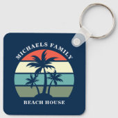 Porte-clés Tropical Island Home Palm Tree Beach House Custom (Dos)