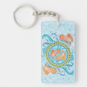 Porte-clés Tropical Koi Mandala   Art Zen Océan Vibrant