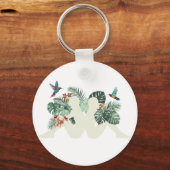 Porte-clés Tropical Leaves & Birds Nature Aesthetic Design (Recto)