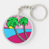 Porte-clés Tropical Sunset Paradise Acrylic Keychain (Dos)