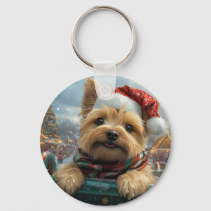 Porte-clés Trottinette de Noël pour chien Cairn Terrier sur m