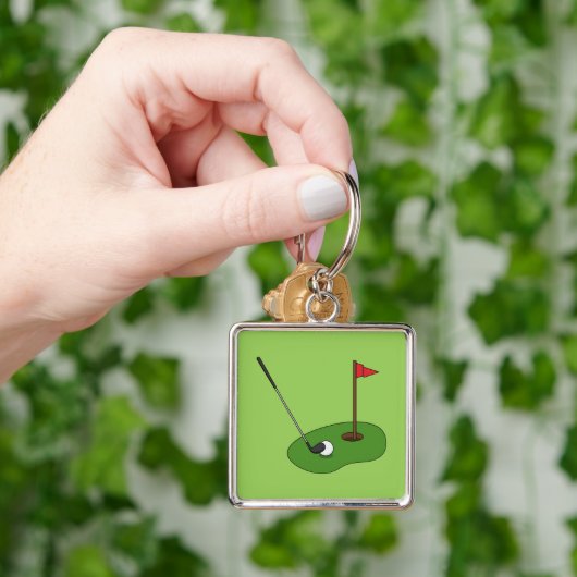 Porte-clés Trou de golf avec drapeau (main)