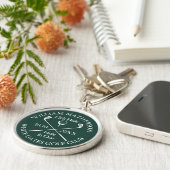 Porte-clés Trou de golf personnalisé en un vert émeraude (Côté)