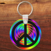 Porte-clés Trou de ver avec signe de paix noir (Recto)