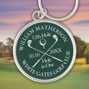 Porte-clés Trou en un de golf personnalisé Émeraude
