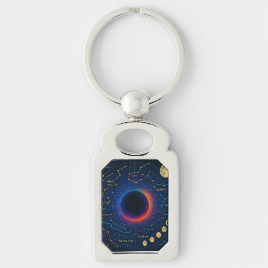 Porte-clés Trou Noir Cosmique & Constellations Art - Céleste (Devant)