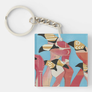 Porte-clés Troupeau des Flamants roses