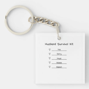 Porte-clés Trousse de survie pour mari mignonne