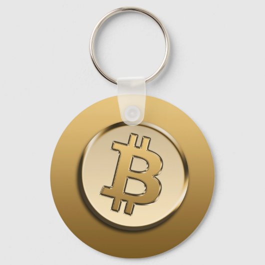 Porte-clés Trousseau en Bitcoin doré (Recto)