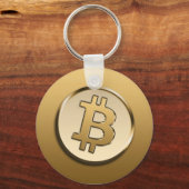 Porte-clés Trousseau en Bitcoin doré (Recto)