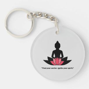 Porte-clés "Trouvez votre centre, allumez votre esprit." YOGA