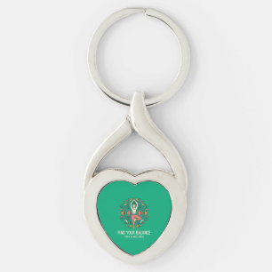 Porte-clés Trouvez Votre Équilibre Yoga & Wellness Arbre Pose