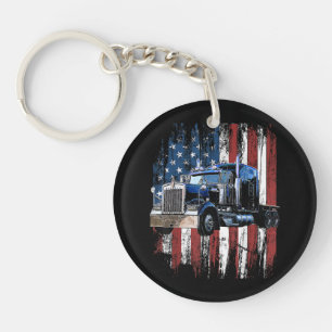 Porte-clés Trucker American Flag Truck Driver Truck Driver Gi