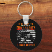 Porte-clés Trucker Cadeaux Tracteur Trailer Truck 18 Wheeler (Recto)