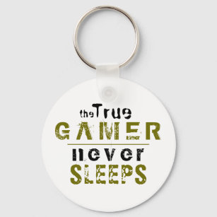 Porte-clés True Gamer Never Sleeps Typography Gamer