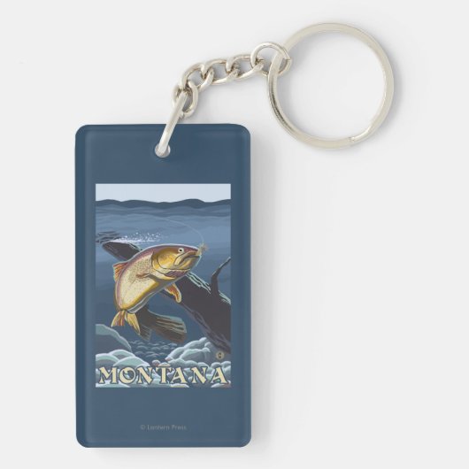 Porte-clés Truite pêchant la section transversale - Montana (Dos)