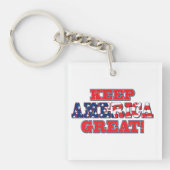 Porte-clés Trump 2020 - Trump accablé le drapeau américain (Devant)