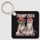 Porte-clés Trump 2024 Protégez nos animaux Chiens de chat MAG (Recto)