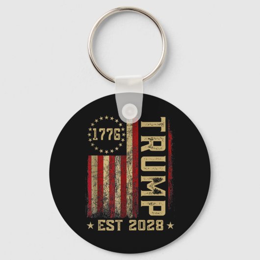 Porte-clés Trump 2028 Vote Donald Trump America Drapeau améri (Recto)