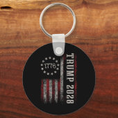 Porte-clés Trump 2028 Vote Donald Trump America Drapeau améri (Recto)