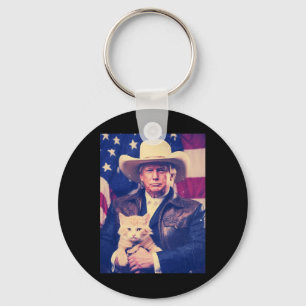 Porte-clés Trump Cat Shirt Funny Cowboy Donald Trump 2024 Ame