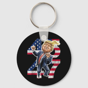 Porte-clés Trump Dance 45 47 Drapeau américain Trump 2024