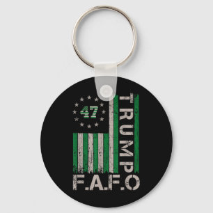 Porte-clés Trump Fafo F Around Découvrez-Nous Drapeau St. Pat