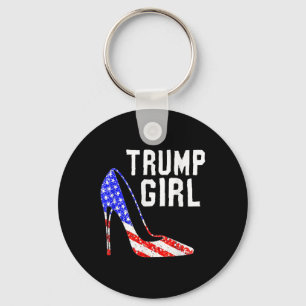Porte-clés Trump Girl Trump Élection 2025 Drapeau américain