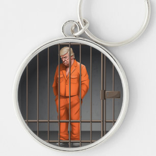 Porte-clés Trump in Jail Round Keychain