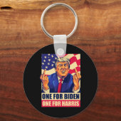 Porte-clés Trump Middle Finger Biden Harris Amérique Républic (Recto)