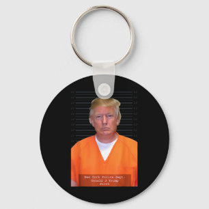 Porte-clés Trump Mug Shot Range Jumpsuit Parodie Derrière Les