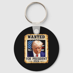 Porte-clés Trump Mug Tiré Recherché Aux États-Unis Président