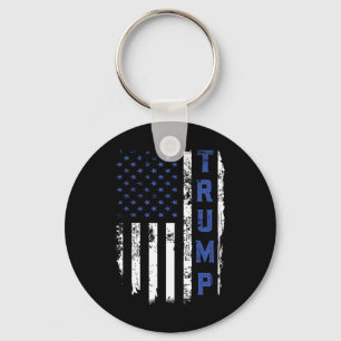Porte-clés Trump Police Thin Blue Line Républicain Flic Usa F