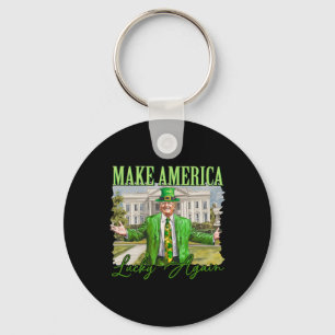 Porte-clés Trump Shamrock Rendez à l'Amérique la Chance St Pa