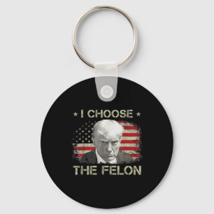 Porte-clés Trump Shirts For Men 2024 Je Choisis Le Felon Conv