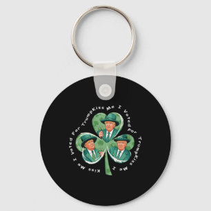 Porte-clés Trump St Patrick's Day 2025 Drôle Kiss Me I Voted