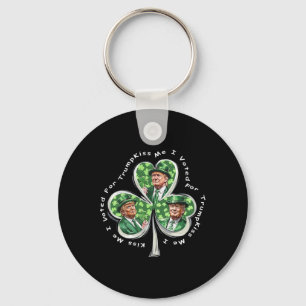 Porte-clés Trump St Patrick's Day 2025 Funny Kiss Me J'ai vot