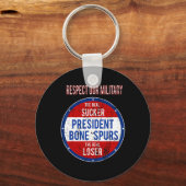 Porte-clés Trump Sucker Loser Nous Respectons Notre Armée (Recto)