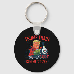 Porte-clés Trump Train Arrive À La Ville Drôle Noël Père Noël