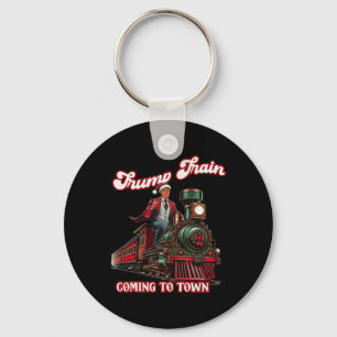 Porte-clés Trump Train Noël Arrive À La Ville Père Noël Trump