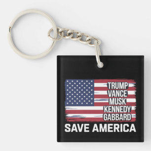 Porte-clés Trump Vance Musk Kennedy Gabbard 2024 Sauver l'Amé